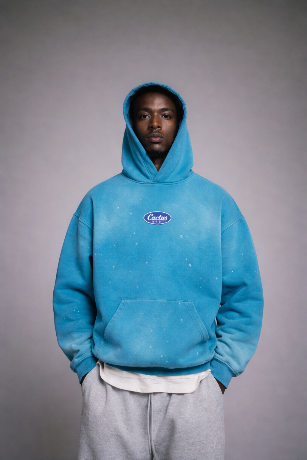 CACTUS STAR HOODIE (Coral Blue)